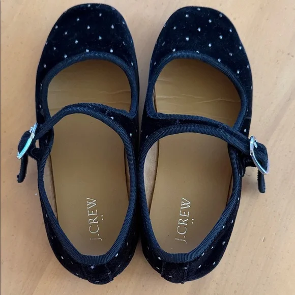 J. Crew Kids' Sparkly Black Velvet Mary Janes. Size 13. - Picture 4 of 7